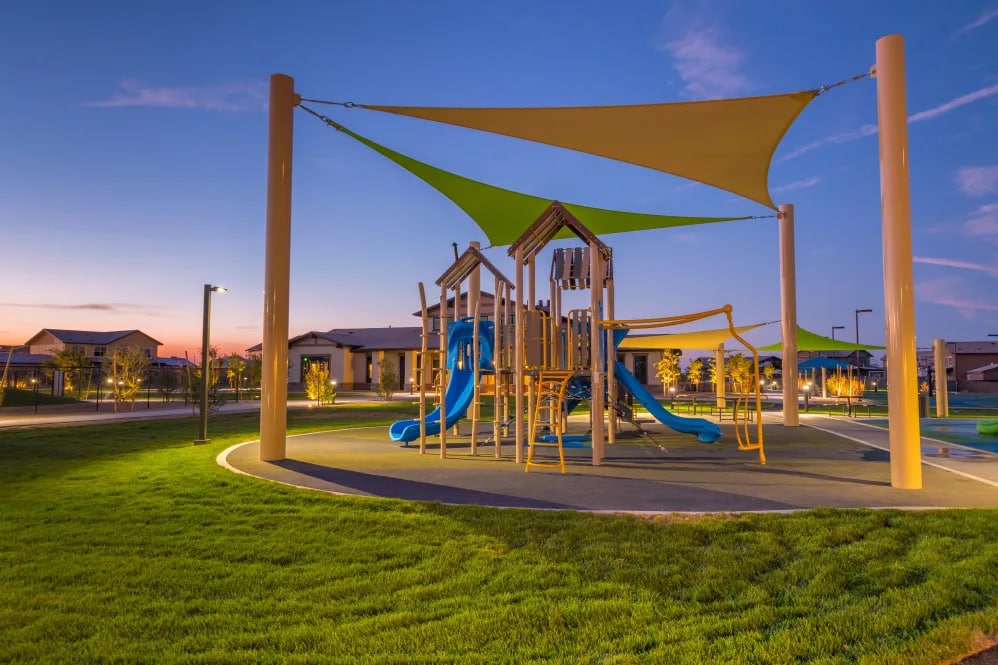 a playground at twilight