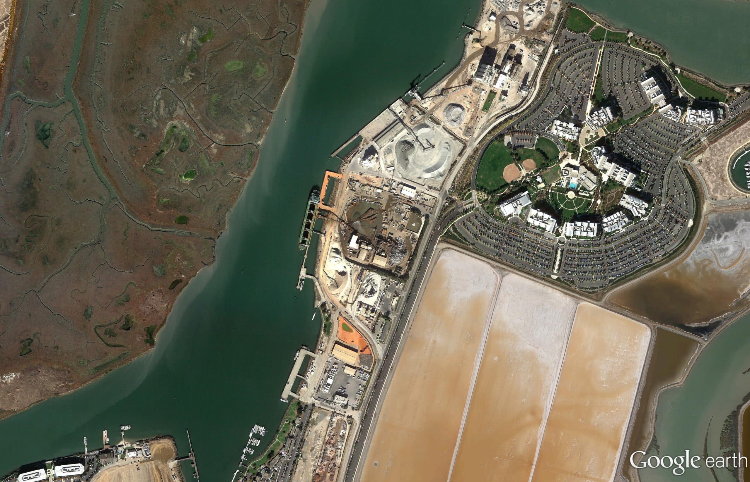 aerial image of the Port of Redwood City