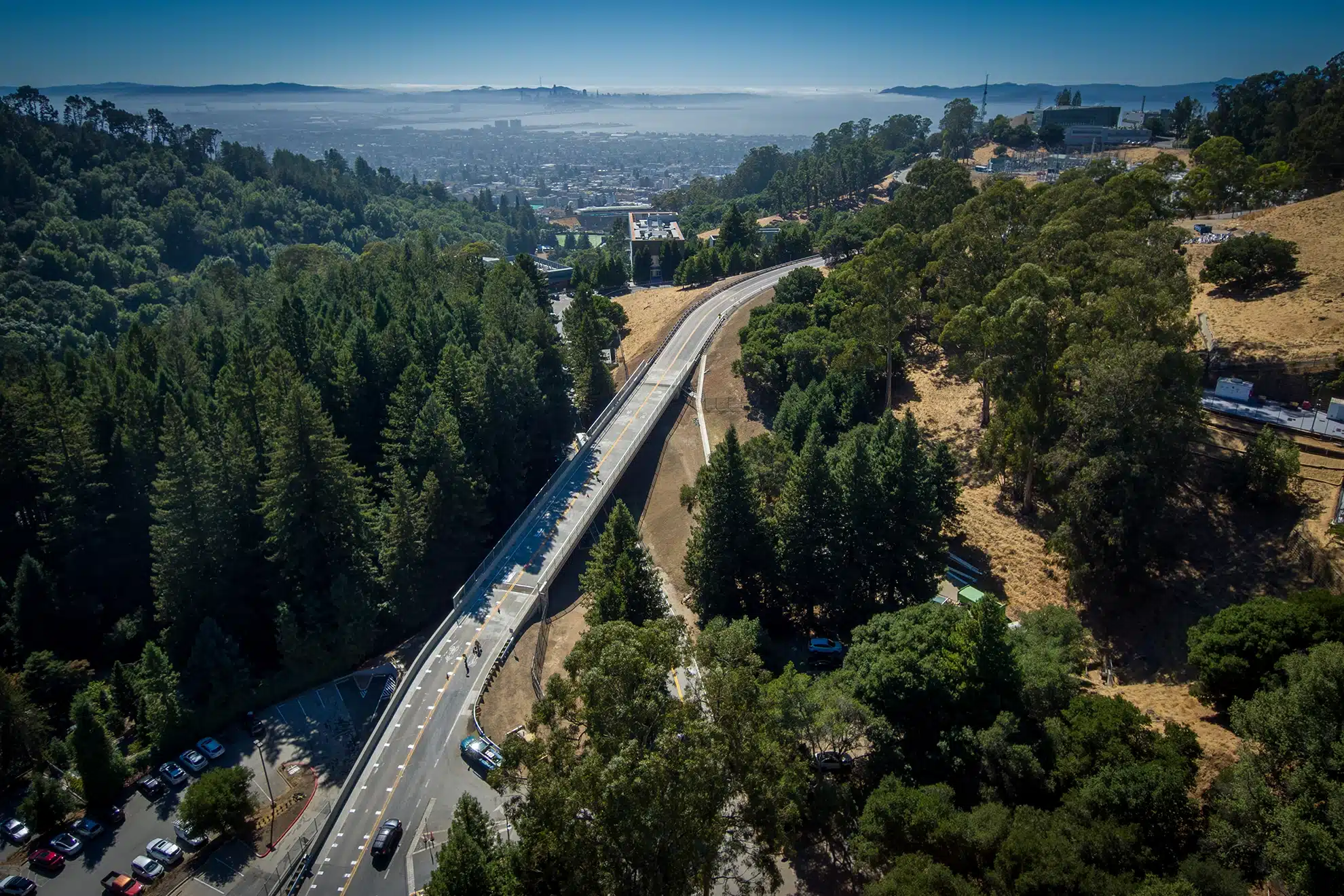 aerial view of completed roadway viaduct